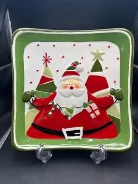 Bella Casa By Ganz  Santa Plate 8 1/4” X 8 1/4”